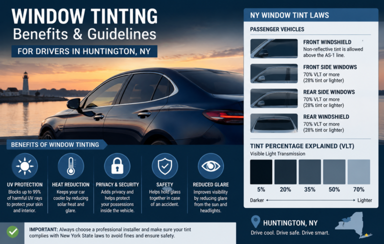 Window Tinting Benefits and Guidelines for Drivers in Huntington, NY